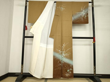 平和屋着物●訪問着 光琳菊 暈し染め 金彩 正絹 逸品 AABC9457ck