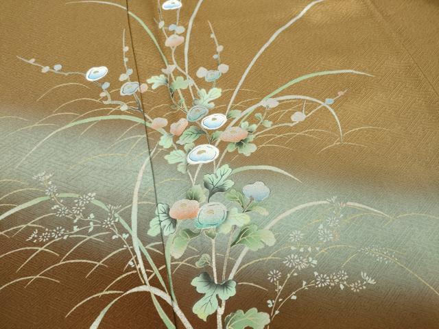 平和屋着物●訪問着 光琳菊 暈し染め 金彩 正絹 逸品 AABC9457ck