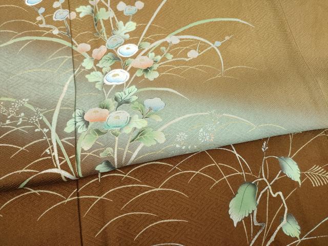 平和屋着物●訪問着 光琳菊 暈し染め 金彩 正絹 逸品 AABC9457ck