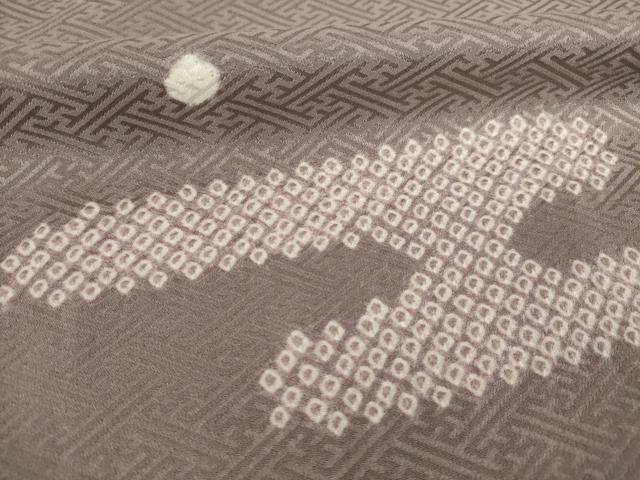 平和屋着物●訪問着　絞り　刺繍　花蝶文　正絹　逸品　AABC9465ck