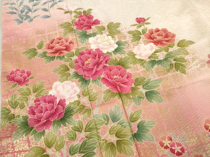 平和屋着物●豪華振袖 草花文 暈し染め 金彩 鈴乃屋扱い 正絹 逸品 AABC9471ck