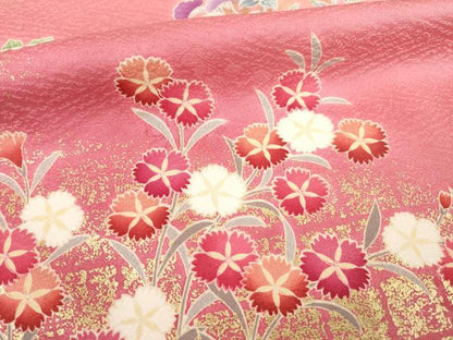 平和屋着物●豪華振袖 草花文 暈し染め 金彩 鈴乃屋扱い 正絹 逸品 AABC9471ck
