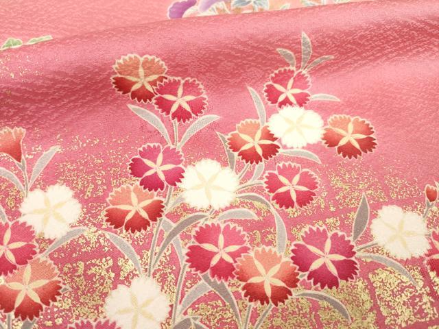 平和屋着物●豪華振袖 草花文 暈し染め 金彩 鈴乃屋扱い 正絹 逸品 AABC9471ck