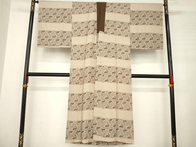 平和屋着物●男性 長襦袢 無双仕立て 鯛 荒磯 正絹 逸品 AABC9474ck