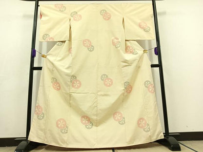 平和屋着物■上質な紬　源氏車文　正絹　逸品　AABC9511jh