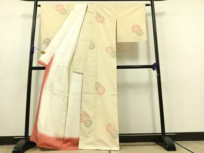 平和屋着物■上質な紬　源氏車文　正絹　逸品　AABC9511jh