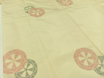 平和屋着物■上質な紬　源氏車文　正絹　逸品　AABC9511jh