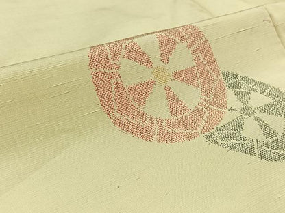 平和屋着物■上質な紬　源氏車文　正絹　逸品　AABC9511jh