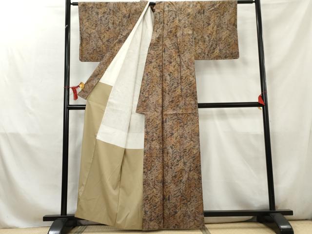 平和屋着物■上質な紬 樹林文 正絹 逸品 AABC9581cs