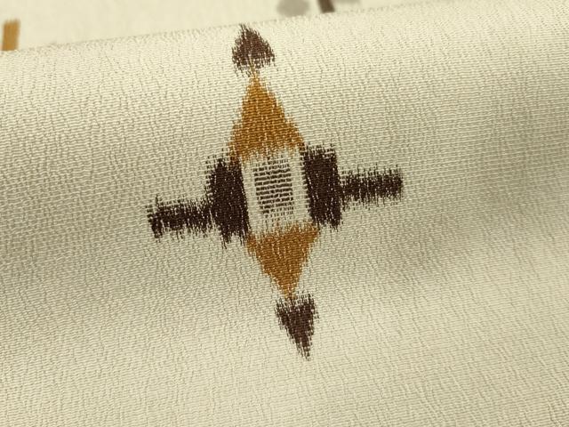 平和屋着物■お召　幾何学柄　正絹　逸品　AABC9590cs