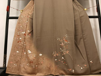 平和屋着物●訪問着　枝花文　金彩　正絹　逸品　AABC9641ph