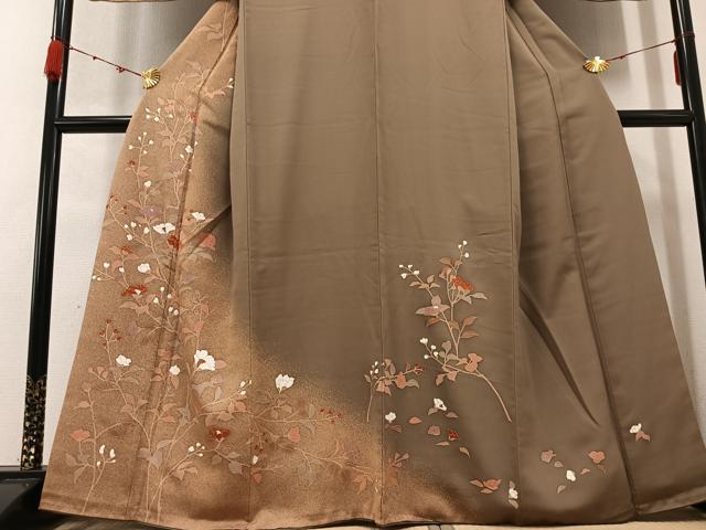 平和屋着物●訪問着　枝花文　金彩　正絹　逸品　AABC9641ph