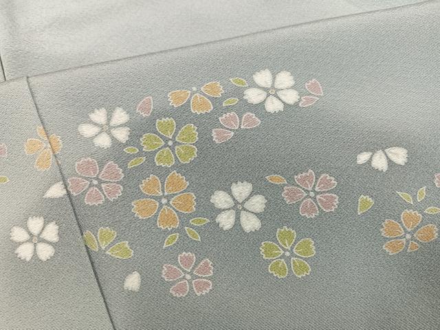 平和屋着物●訪問着　駒刺繍　舞花文　暈し染め　金彩　正絹　逸品　AABC9648ph