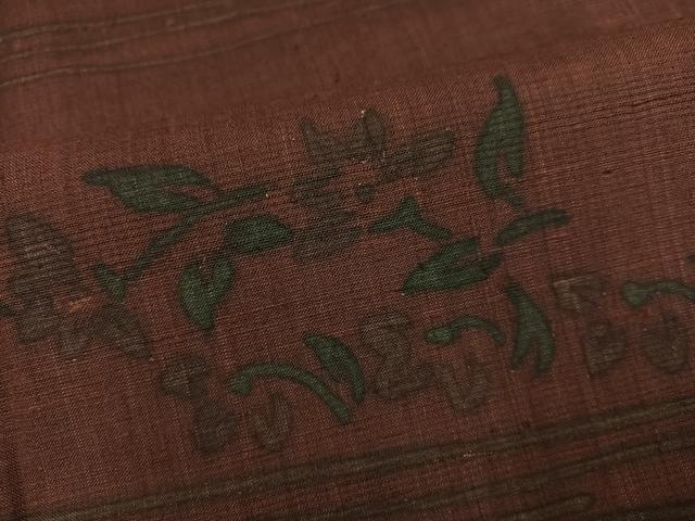 平和屋着物●上質な小紋　紬地　更紗花文　正絹　逸品　AABC9654ph