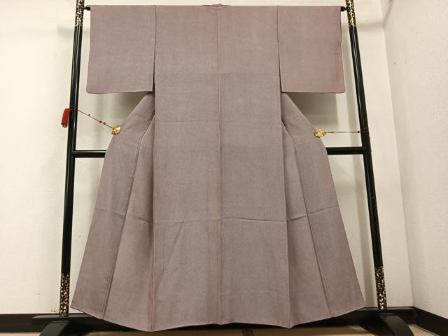 平和屋着物●江戸小紋 万筋 煤竹色×霞色 正絹 逸品 AABC9661ph