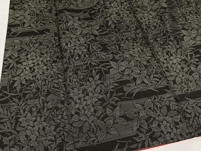平和屋着物●本場大島紬 草花文 正絹 逸品 AABC9664ph