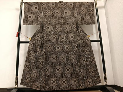 平和屋着物●本場大島紬　一元7マルキ　流水花文　正絹　逸品　AABC9665ph