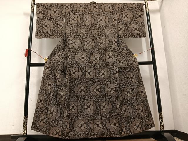 平和屋着物●本場大島紬　一元7マルキ　流水花文　正絹　逸品　AABC9665ph