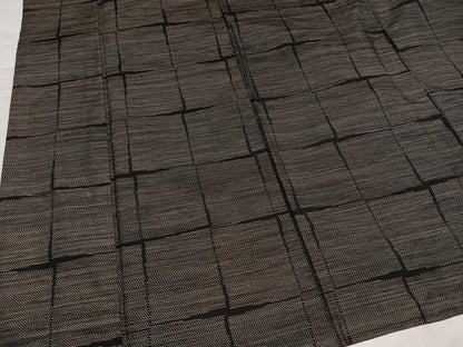 平和屋着物●本場大島紬 格子 正絹 逸品 AABC9666ph