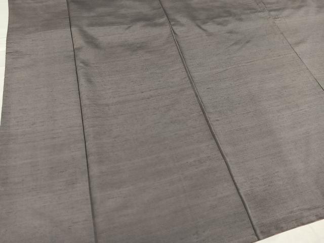 平和屋着物●上質な紬　色無地　江戸鼠色　正絹　逸品　AABC9667ph