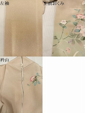 平和屋着物●訪問着　友禅　枝花文　暈し染め　正絹　逸品　AABC9677ph