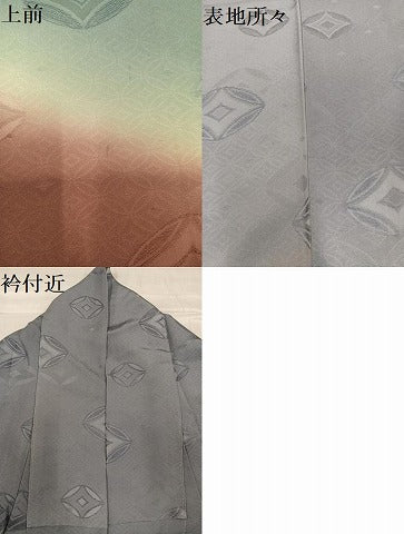 平和屋着物●訪問着 七宝地紋 暈し染め 正絹 逸品 AABC9678ph