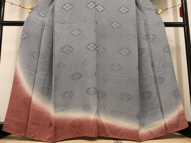 平和屋着物●訪問着 七宝地紋 暈し染め 正絹 逸品 AABC9678ph