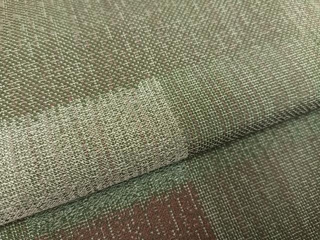 平和屋着物●お召　幾何学文様　正絹　逸品　AABC9682ph