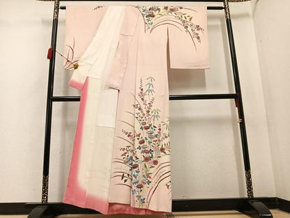 平和屋着物●訪問着 友禅 作家物 草花文 暈し染め 金彩 正絹 逸品 AABC9686ph