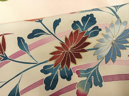 平和屋着物●訪問着 友禅 作家物 草花文 暈し染め 金彩 正絹 逸品 AABC9686ph