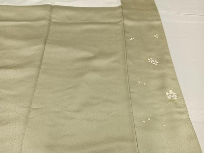 平和屋着物●訪問着　駒刺繍　草花文　金彩　正絹　逸品　AABC9688ph
