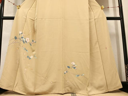 平和屋着物●訪問着 友禅 作家物 枝花文 正絹 逸品 AABC9698ph