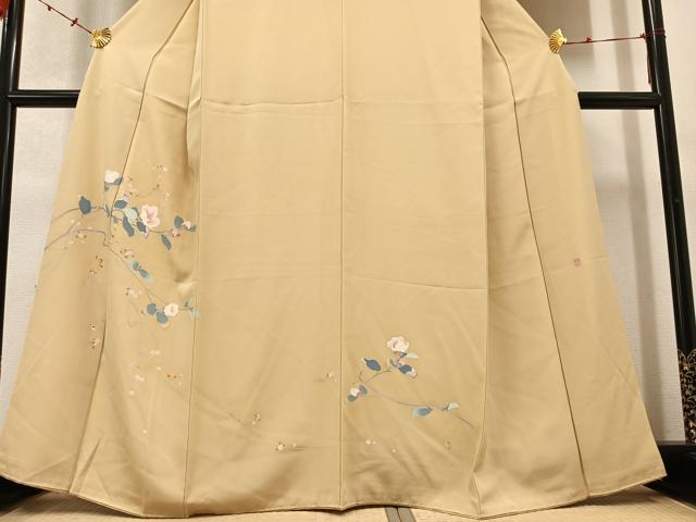 平和屋着物●訪問着 友禅 作家物 枝花文 正絹 逸品 AABC9698ph
