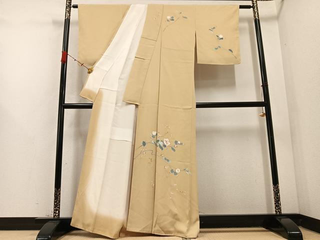 平和屋着物●訪問着 友禅 作家物 枝花文 正絹 逸品 AABC9698ph