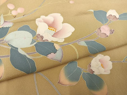 平和屋着物●訪問着 友禅 作家物 枝花文 正絹 逸品 AABC9698ph