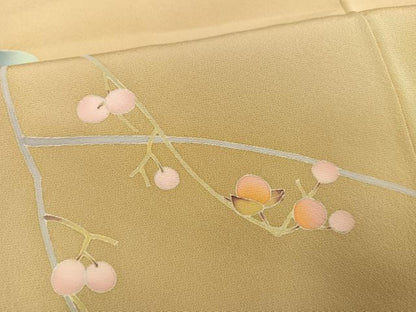 平和屋着物●訪問着 友禅 作家物 枝花文 正絹 逸品 AABC9698ph