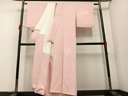 平和屋着物●無地絵羽訪問着　草花文　一斤染色　正絹　逸品　未使用　AABC9702ph
