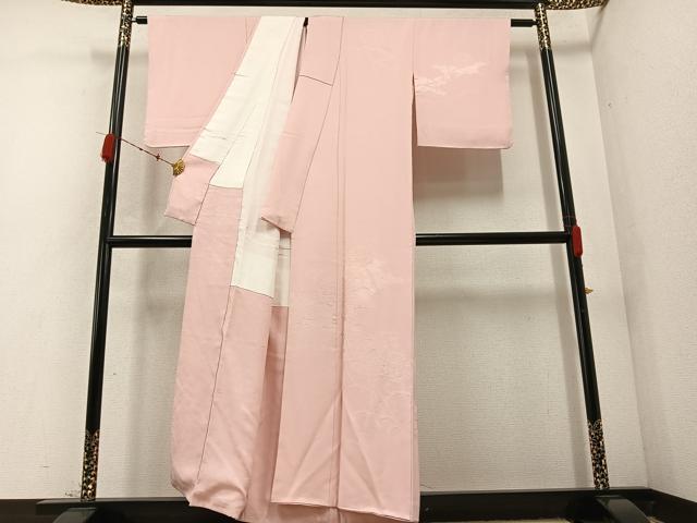 平和屋着物●無地絵羽訪問着　草花文　一斤染色　正絹　逸品　未使用　AABC9702ph