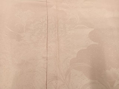 平和屋着物●無地絵羽訪問着　草花文　一斤染色　正絹　逸品　未使用　AABC9702ph