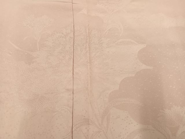 平和屋着物●無地絵羽訪問着　草花文　一斤染色　正絹　逸品　未使用　AABC9702ph