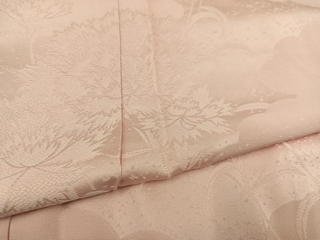 平和屋着物●無地絵羽訪問着　草花文　一斤染色　正絹　逸品　未使用　AABC9702ph