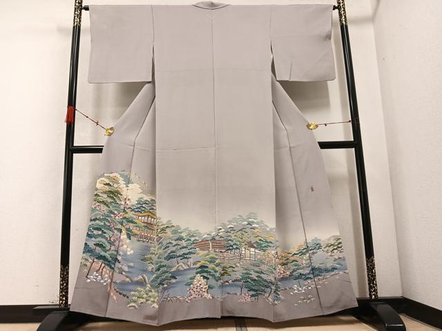 平和屋着物●豪華色留袖　友禅　作家物　風景草木文　暈し染め　正絹　逸品　AABC9707ph