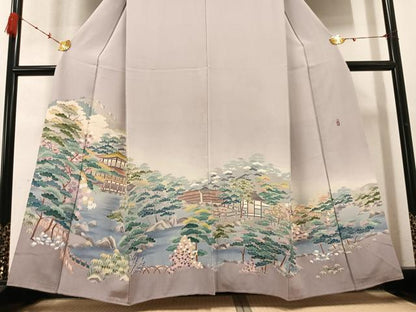平和屋着物●豪華色留袖　友禅　作家物　風景草木文　暈し染め　正絹　逸品　AABC9707ph
