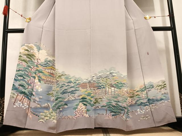 平和屋着物●豪華色留袖　友禅　作家物　風景草木文　暈し染め　正絹　逸品　AABC9707ph