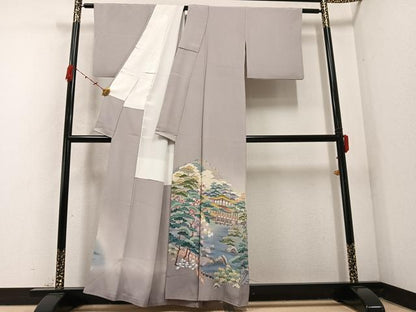 平和屋着物●豪華色留袖　友禅　作家物　風景草木文　暈し染め　正絹　逸品　AABC9707ph