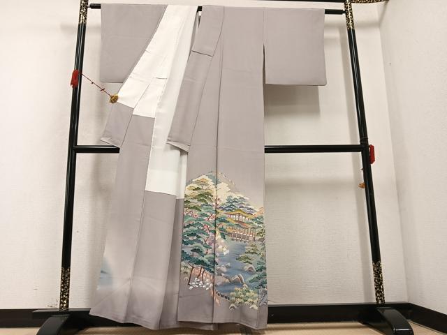 平和屋着物●豪華色留袖　友禅　作家物　風景草木文　暈し染め　正絹　逸品　AABC9707ph