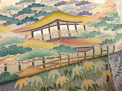 平和屋着物●豪華色留袖　友禅　作家物　風景草木文　暈し染め　正絹　逸品　AABC9707ph