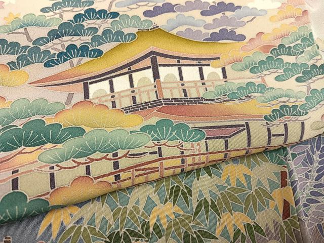 平和屋着物●豪華色留袖　友禅　作家物　風景草木文　暈し染め　正絹　逸品　AABC9707ph