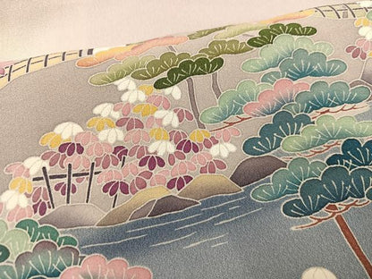 平和屋着物●豪華色留袖　友禅　作家物　風景草木文　暈し染め　正絹　逸品　AABC9707ph