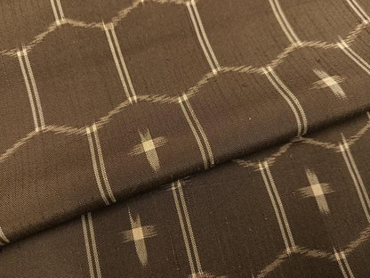 平和屋着物●上質な紬 亀甲文 ロング丈 正絹 逸品 AABC9708ph